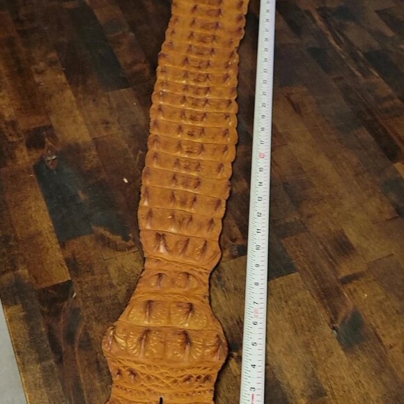 Tan Caiman Guitar Strap Statement Piece – Ethically Sourced Made in America - Picture 11 of 12